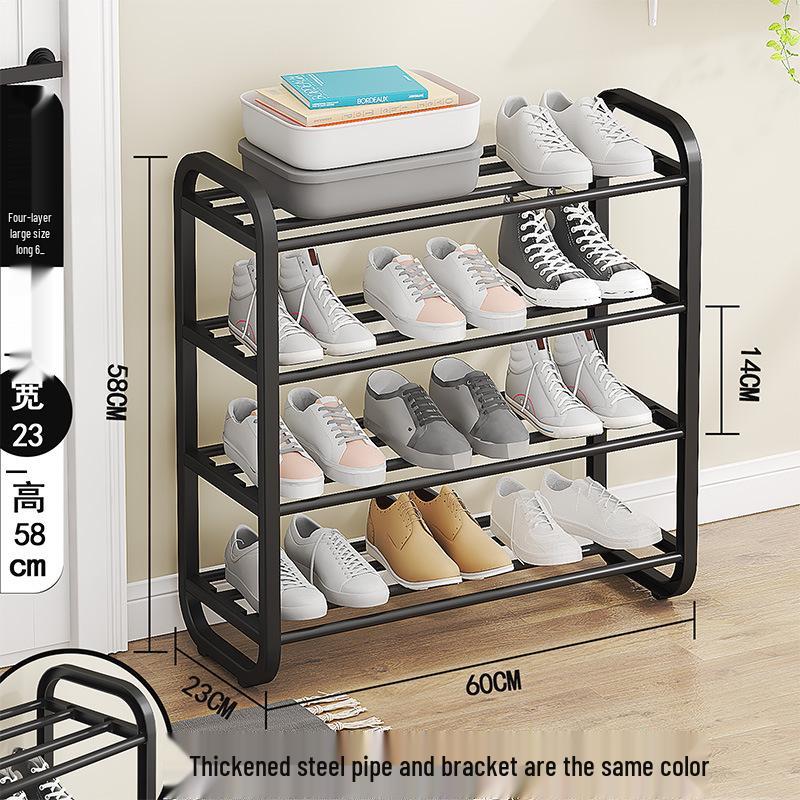 Multi-Layer Alloy Shoe Rack for Dormitory and Home Entrance Hallway