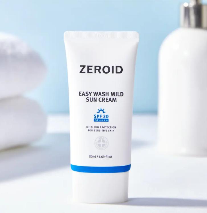 Zeroid Easy Wash Mild Sunscreen 50ml – Gentle Mineral Sunscreen for Sensitive Skin