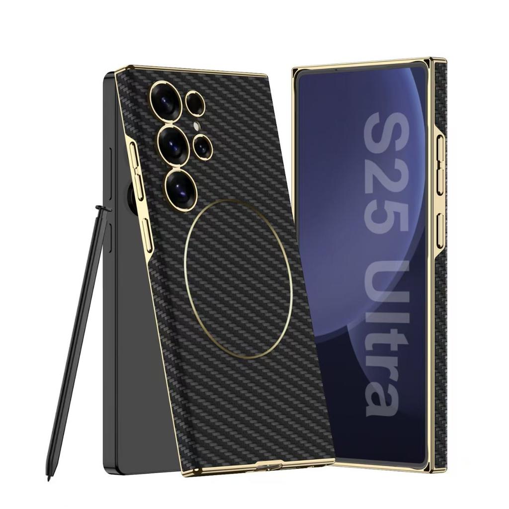 Samsung S25 Ultra Mobile Phone Case S24u Electroplated Curved Surface S23ultra Wireless Charging Anti Fall Protection
