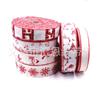 Santa Claus Snowflake Wire-Edge Ribbon Bow: Christmas Tree Linen Decoration