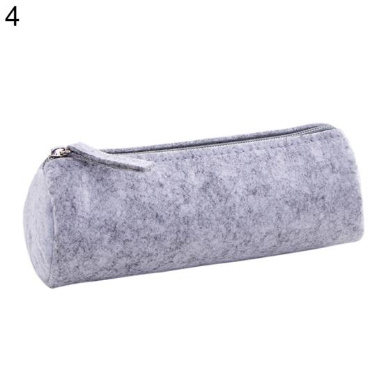 Round/Flat Zipper Large Capacity Student Stationery Storage Pen Bag Pencil Case