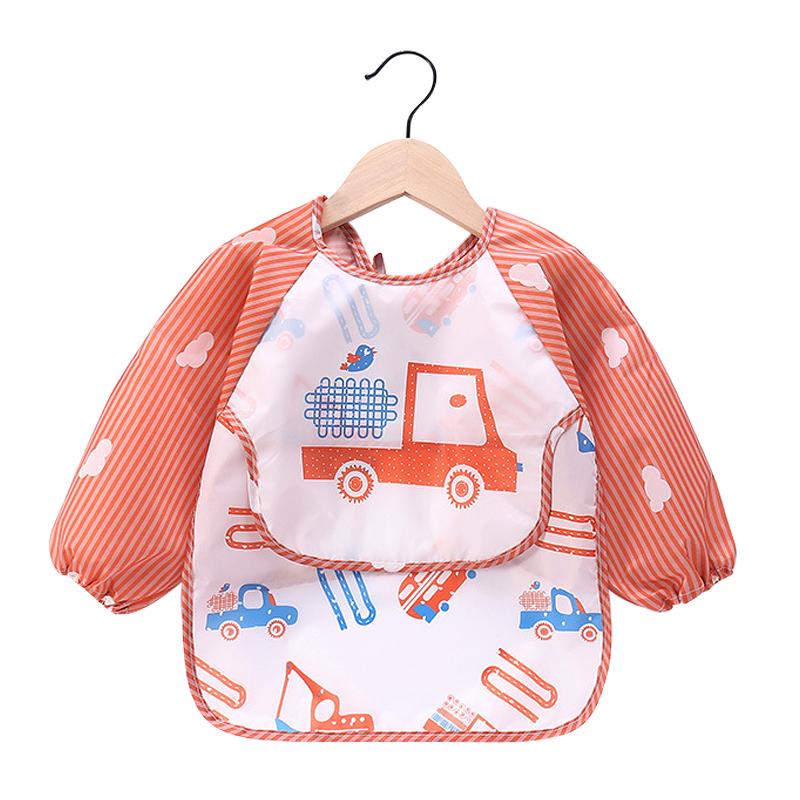 Cute Baby Bibs Toddler Baberos Bavoir Waterproof Long Sleeve Apron Cartoon Animals Children Feeding Smock Bib Baby Stuff 0-3Y