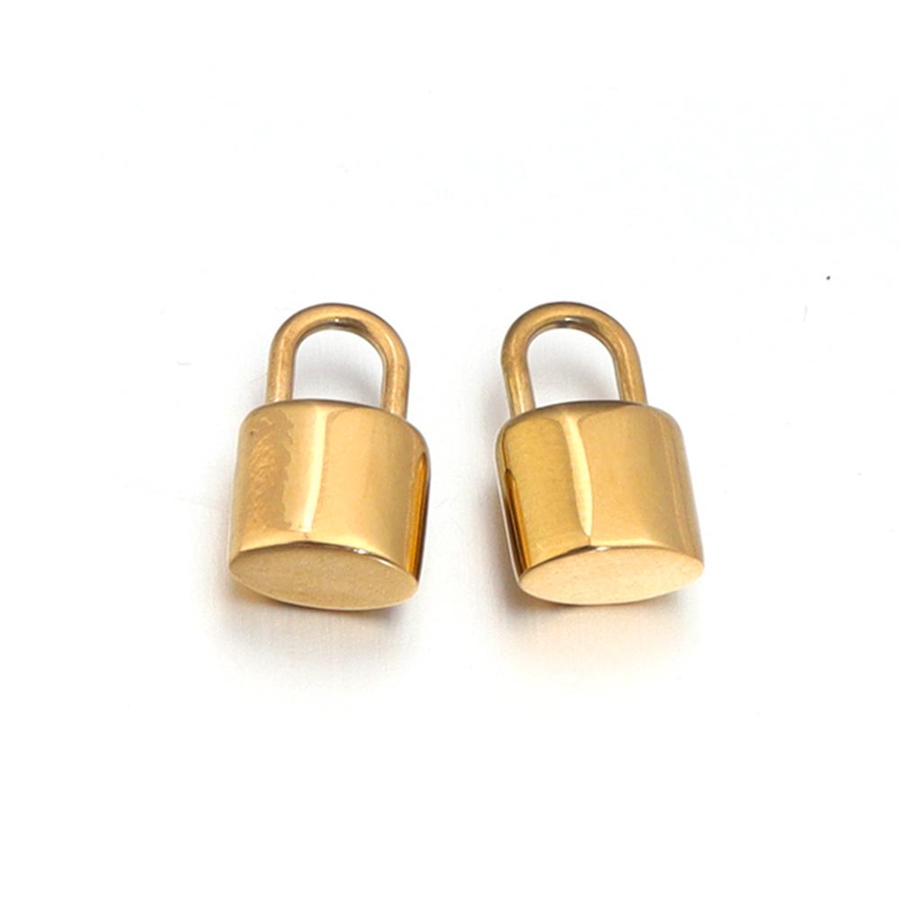 2 pièces Breloques Cadenas en Acier Inoxydable Couleur Acier Doré Breloques Métalliques Pendentifs Pour la Fabrication de Bijoux DIY Pendentifs de Collier Accessoires