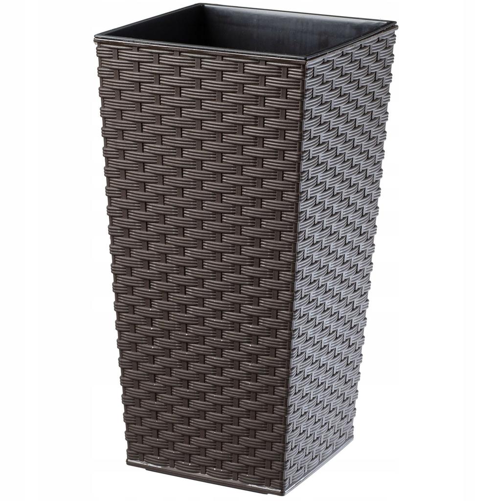 KADAX Doniczka Donica Z Wkładem Osłonka Kwietnik Wysoka Ogrodowa Grafit 19x36cm