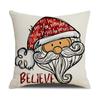 New Christmas Pillow Cover Hand-painted Cartoon Pattern Printed Cushion Holiday Decoration Cushion Home