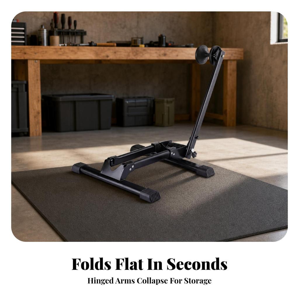 Folding Cycle Stand Foldable Floor Parking Rack Compact for Home, Cyclists