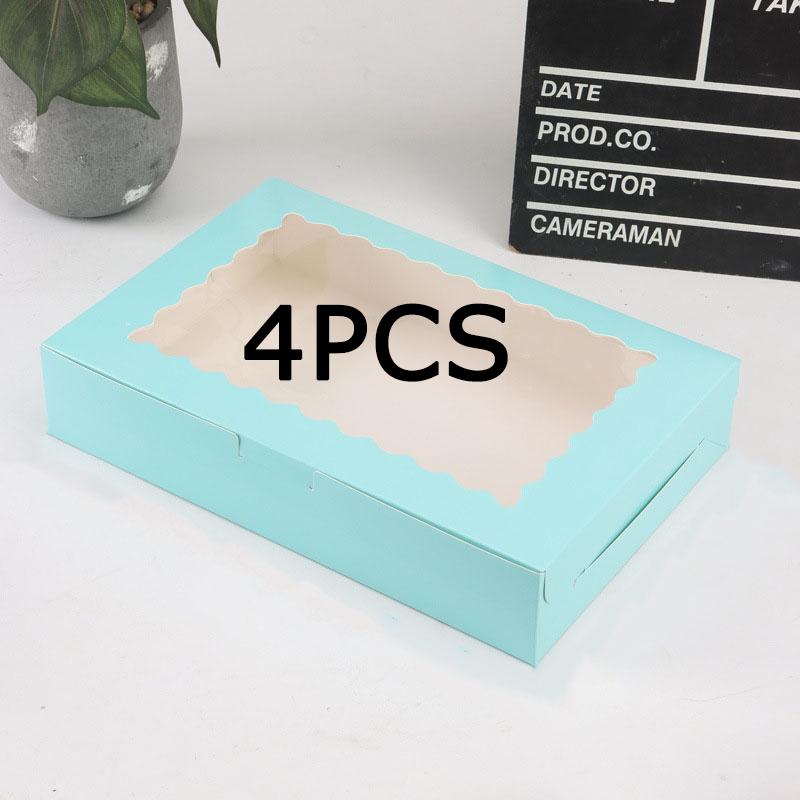 

WTEMPO Складные подарочные коробки с прозрачным окном своими руками, простые элегантные универсальные упаковочные коробки, идеально подходящие для хранения и дарения деликатных предметов 4pcs синий