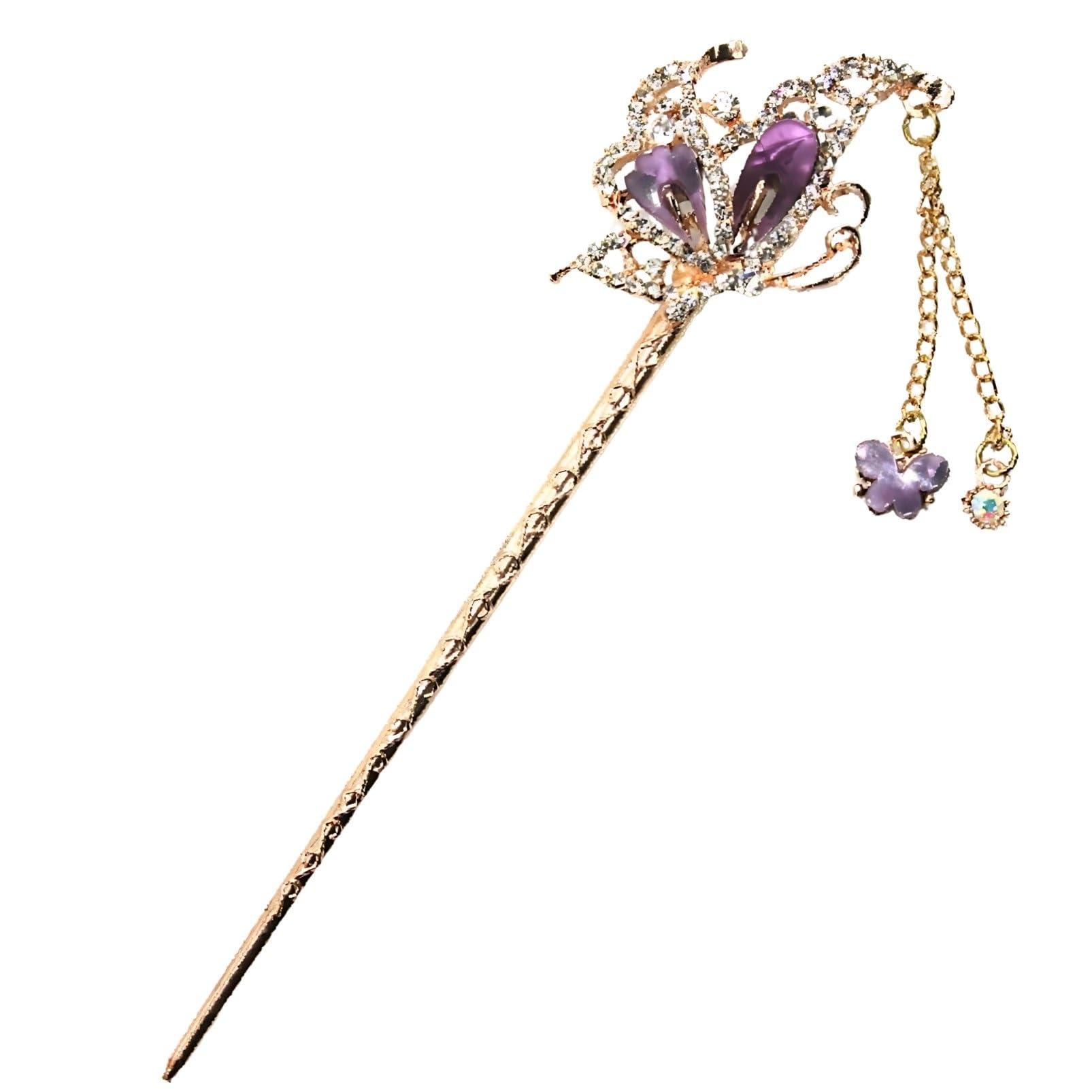 [Miaomyoa] Kanzashi (Japanese hair ornament), single hair stick, for Japanese clothing, formal kimono, etc., metal, antique, exotic, flower motif,
