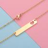10Pcs/Lot  45cm 50cm 60cm Stainless Steel Mirror Polish Hollow Heart Blank Bar Pendant Necklace 35*6mm DIY Necklace For Women's