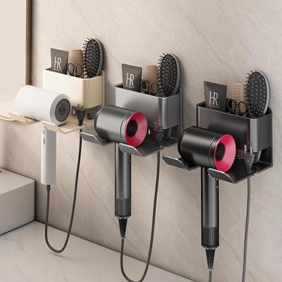Einfach zu installierender Haartrocknerhalter aus Metall – Wandmontierter Badezimmer-Organizer ohne Bohren für elektrische Haartrockner