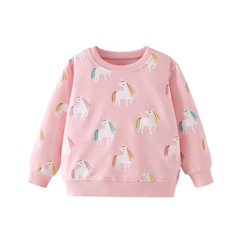 26-Year Unicorn Print Autumn Sweatshirt for Kids - Cute, Sweet Round Neck Style