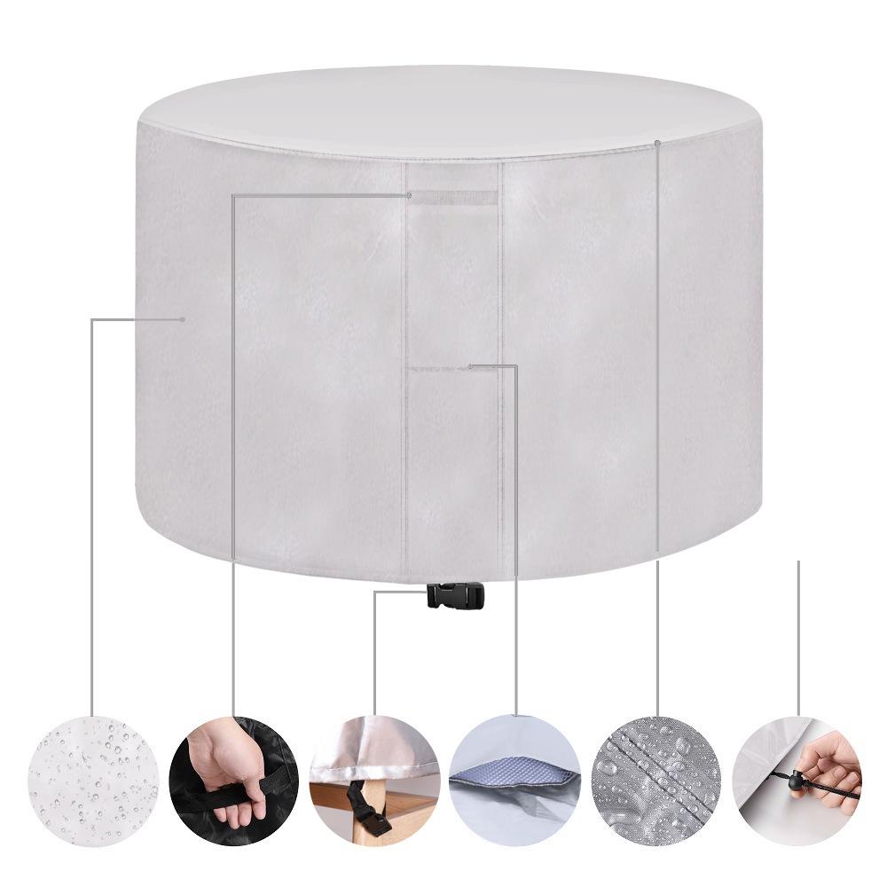 

Уличный водонепроницаемый круглый чехол для мебели из ткани Оксфорд, чехол для защиты стола и стульев во дворе, пылезащитный чехол для садовой мебели 120X75cm серебряный