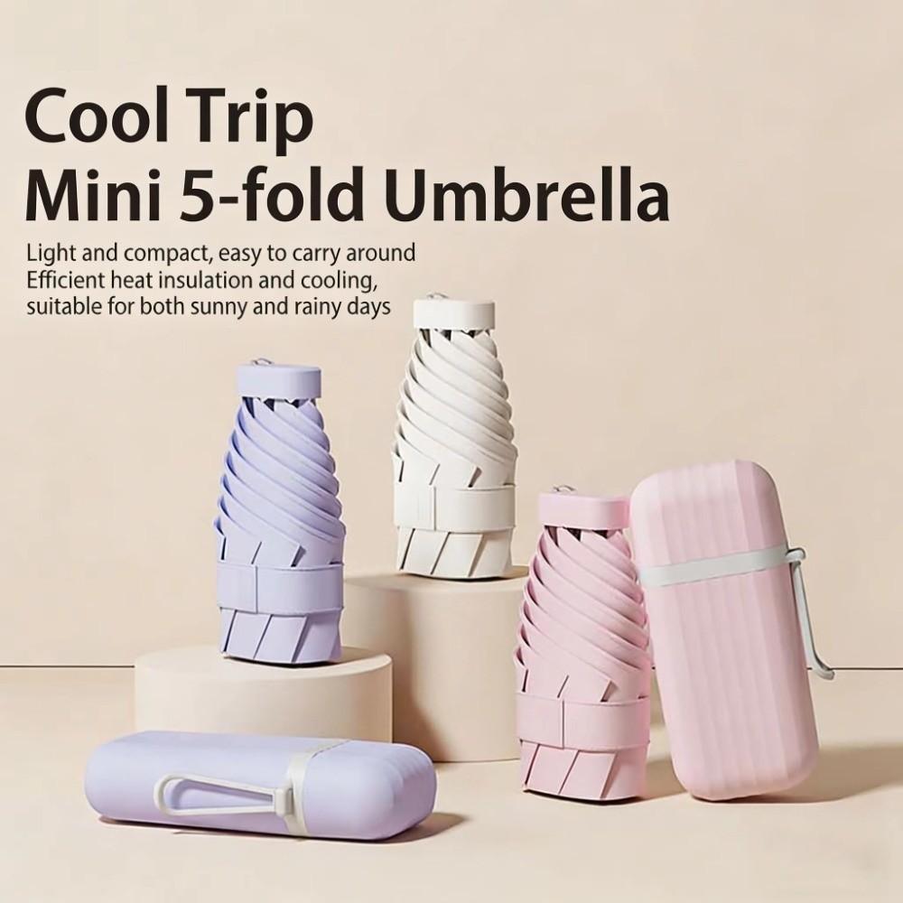 Solid Color Pocket Sunscreen Umbrella Ultra-Light Sunshade Parasol Dual-Use Umbrella Travel Use