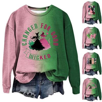 Women's Fashion Women's Lightweight Long Sleeve Pullover Sweatshirt College Pattern Sweatshirt