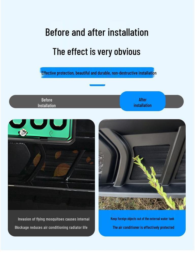 Zeekr 001 Přední mřížka - Síťka proti hmyzu a Ochrana chladiče - Snadná instalace na přezky, Není nutná demontáž