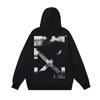 1296 Off-White 2025 Jesień/Zima Nowa Bluza z Kapturem z Nadrukiem Wzorów Fuzzy Arrow dla Mężczyzn i Kobiet