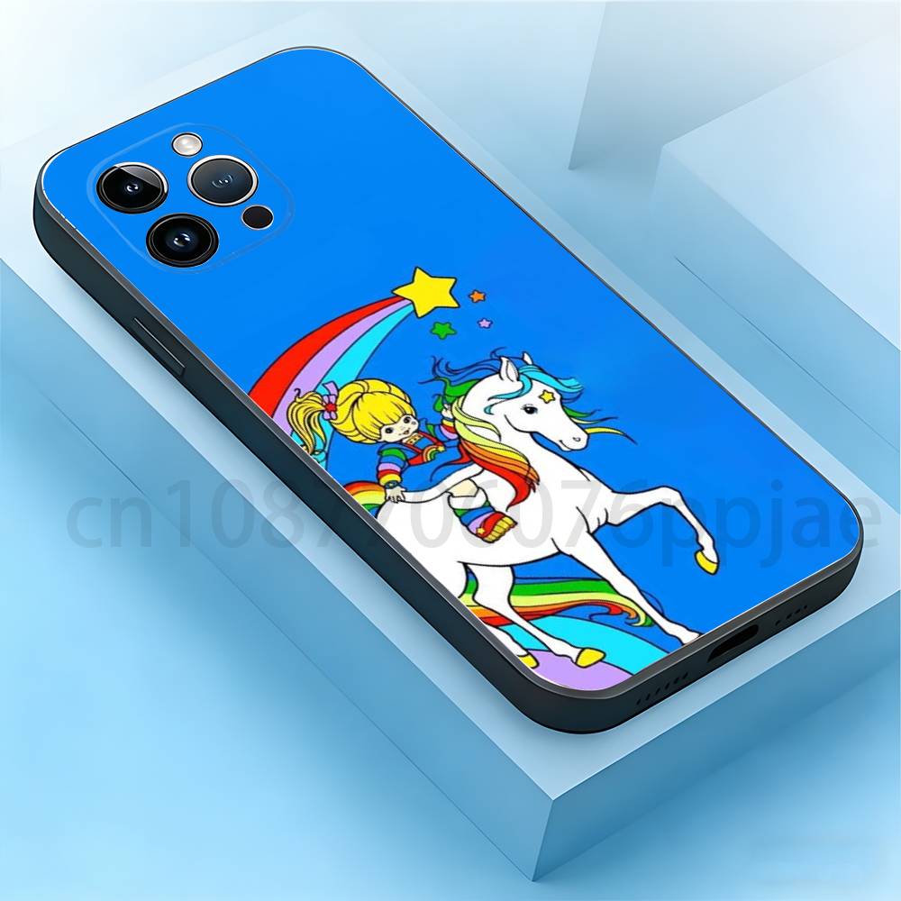 

Cartoon R-Rainbow Brite Phone Case For iPhone 17,16,15,14,13,12,11,XR,Pro,Max,Plus,mini, Silicone Black Cover iPhone13