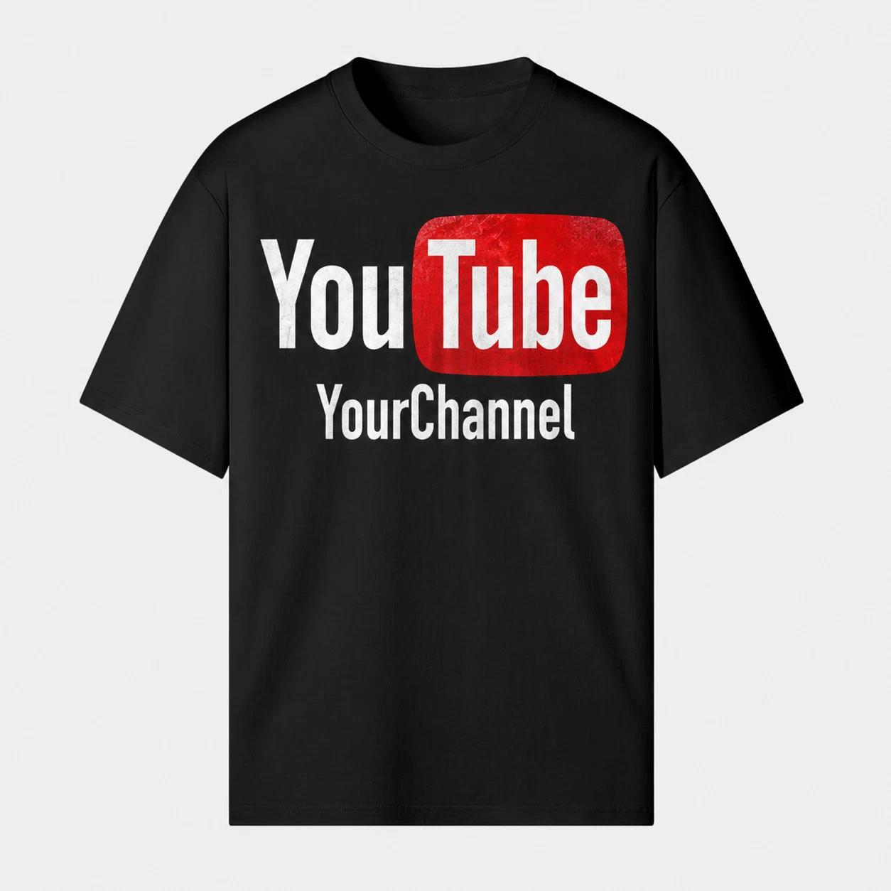 CUSTOM Channel YOUTUBE Personalized T-Shirt 220GSM | Your TEXT | DTG 100% Cotton S