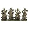 Cute Mini Buddha Statue [Four Heavenly Kings: Tamonten, Komokuten, Zochoten, and Jikokuten] Made of Brass (Small 4cmAntique Finish) Copper Figurine,