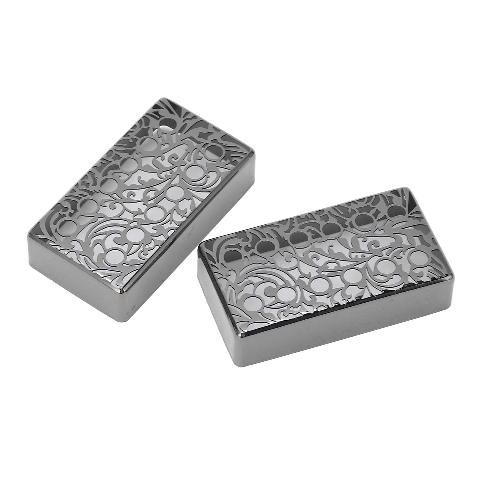 

Guitar Pickup Cover 12 Hole Black Finish Flower Figure Metal Humbucker Pickup Cover for LP Guitar