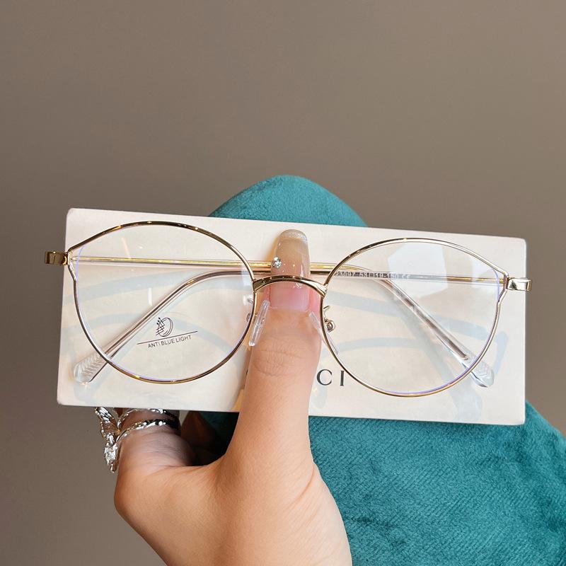 Cat Eye Shape Women'S Glasses Frames New Style Anti Blue Light Eyeglass Frames Korean Stylish Women'S Glass
