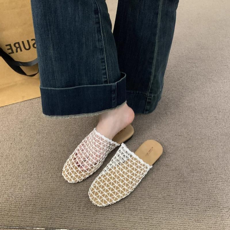 New fishing net sandals women's shoes seaside bag head cool slippers summer wear fashion flat shoes half drag