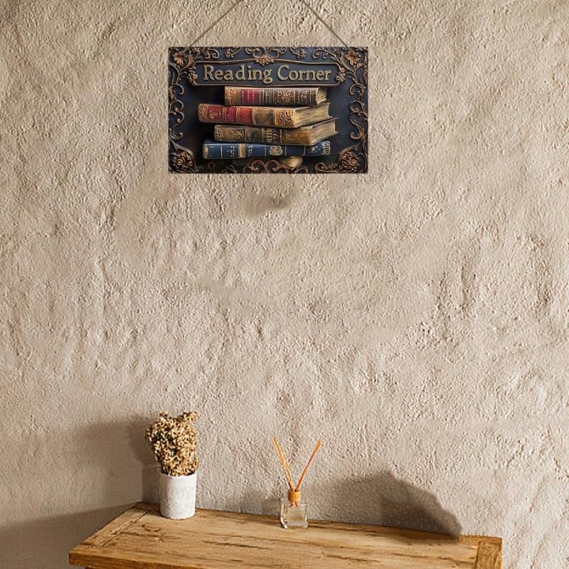 Wood Reading Corner Decoration Sign for Wall Mounting In Libraries Cafes To Reading Ambiances Simple Setups