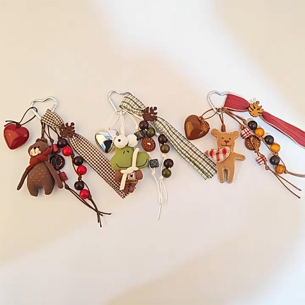Fabric Bear Key Pendant Practical Bag Charm Multifuntional Key Accessory for Gifting on Holidays and Special Occasions