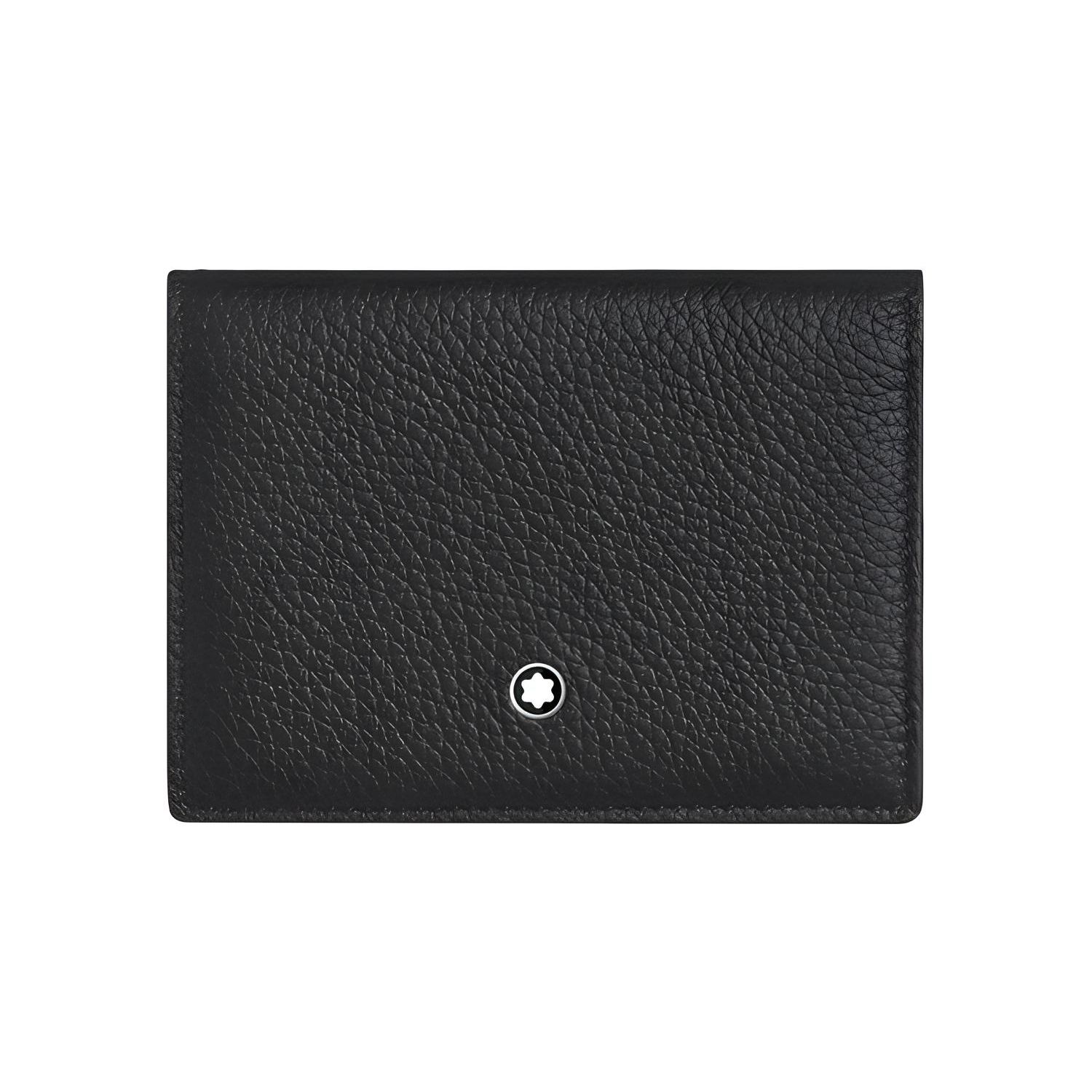 

Montblanc Double Fold Leather Wallet Card Holder Men wallets Black Red 124133 Basic Set (Bag+Dust Bag)