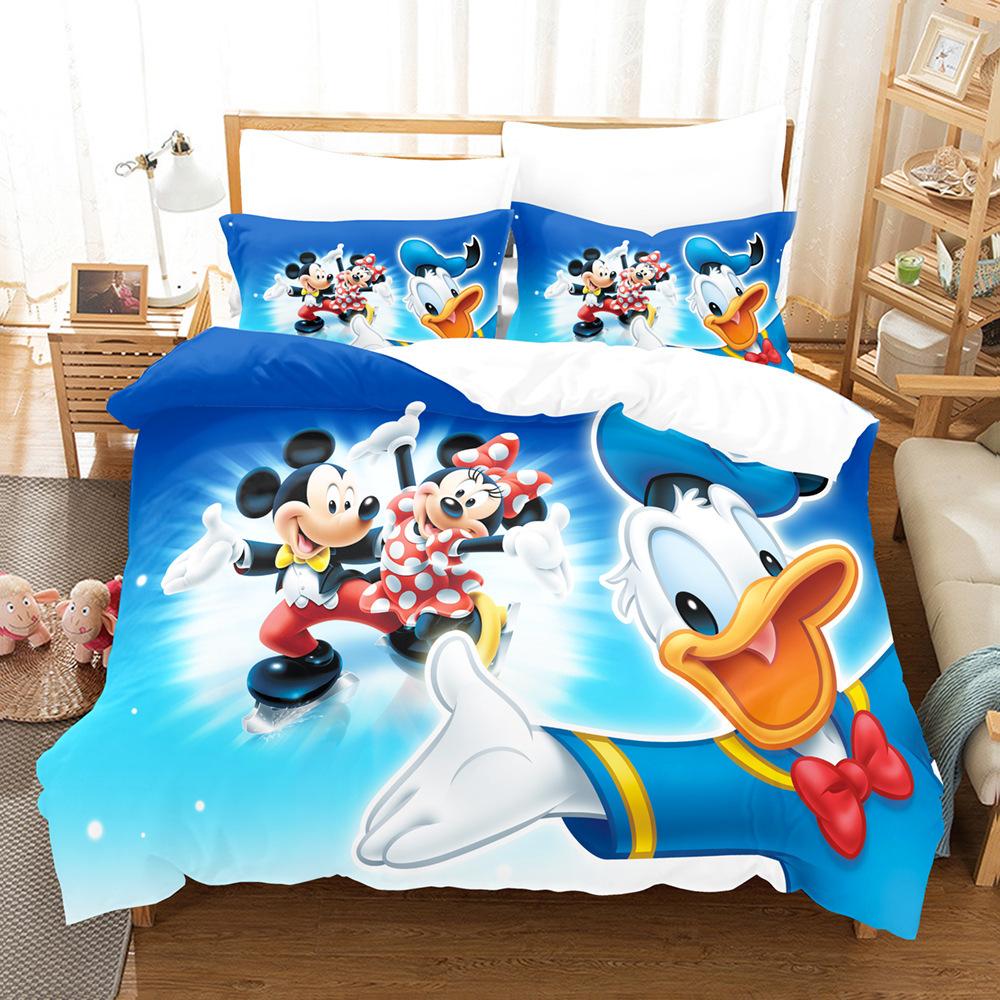 3D Cartoon Animation Bedding Three-Piece Digital Printing Microfiber Polyester Cotton Quilt Cover