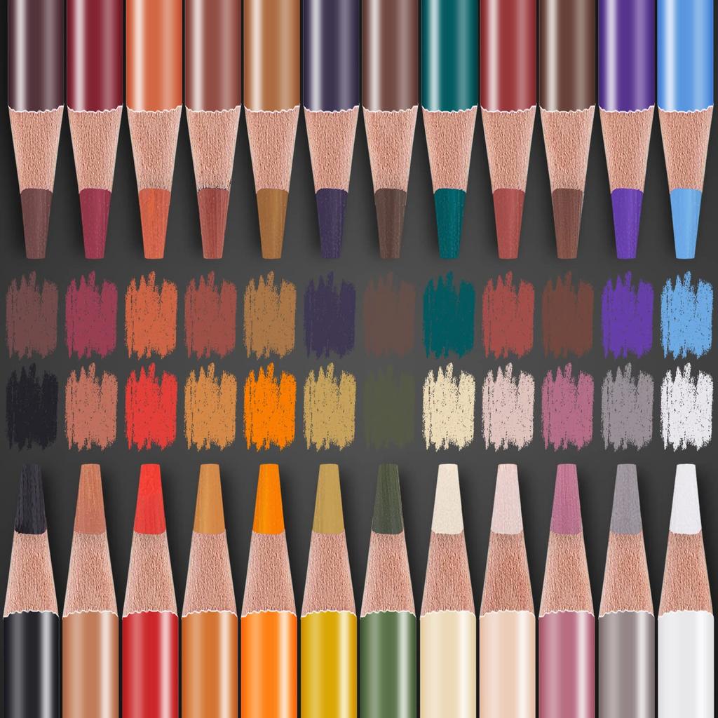 PANDAFLY Professional Colored Charcoal Pencils Drawing 24 Skin Tone Colored Pastel Chalk Pencils for and Blending Set, Colors, Pencils, Sketching,