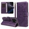 Wallet Case for iPhone 16 Pro - TPU+Leather/PU, Purple, With Lanyard