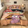Custom the Cowardly Dog Bedding Quilt Set Quilt Cover Pillowcase Home Decoration Birthday Gift (1 * duvet cover + 2 * pillowcase, without core)