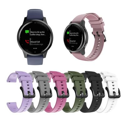 Watch Band 20mm/22mm Plaid Soft Silicone Watchband Wrist Strap Replacement for Garmin Venu SQ/Venu/Vivoactive 3 4/Forerunner 245