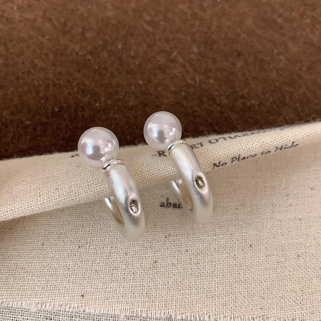 Trendy Design Pearl Irregular Stud Earrings For Women Fashion Round Geometric Earrings Casual Party Jewelry Accessories Gifts