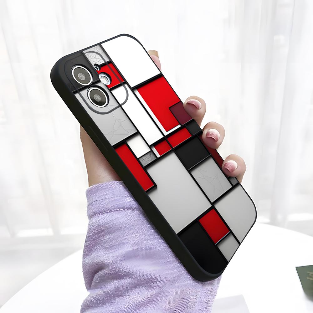 Pattern Abstract Piet Mondrian Phone Case For IPhone 17 Pro Max 15 Pro 16 14 Plus 12 13 Mini 11 Pro Shockproof Soft Cover