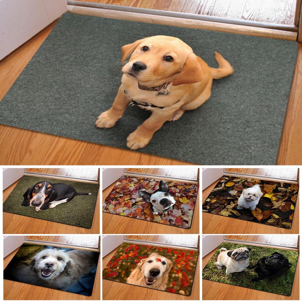 Buy Cute Pet Dog Print Rectangle Bedroom Kitchen AntiSlip Doormat