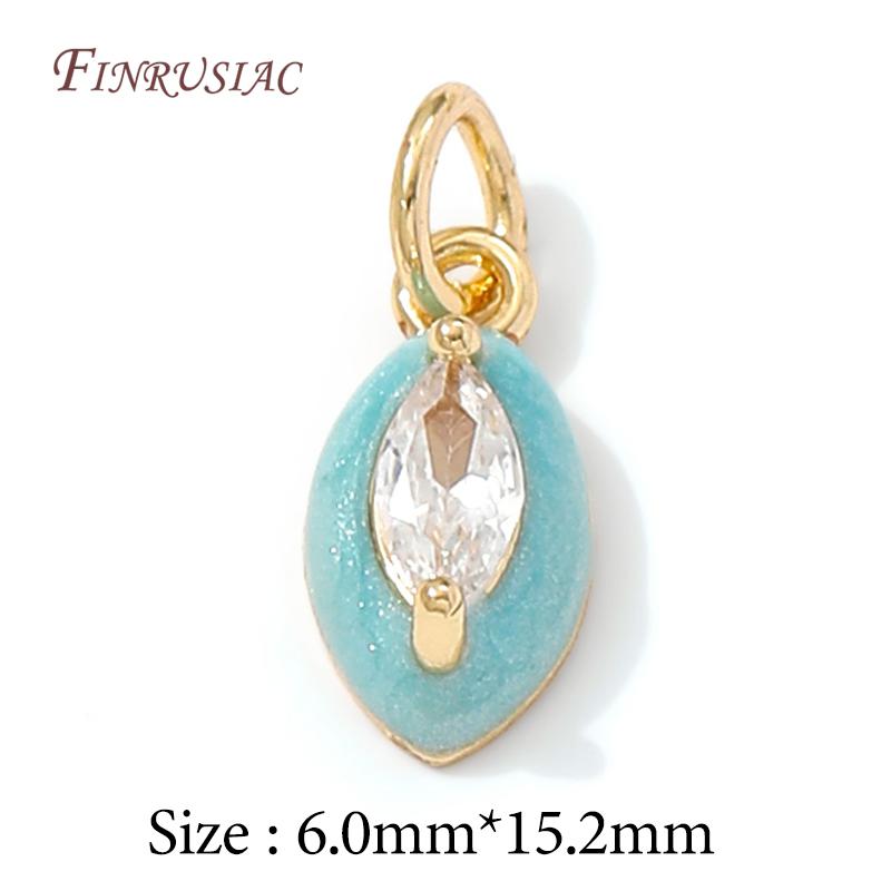 14K Gold Plated Enamel Charms with CZ Crystal,Heart Moon Pendant For DIY Jewelry Making,DIY Bracelet Necklace Earring Supplies