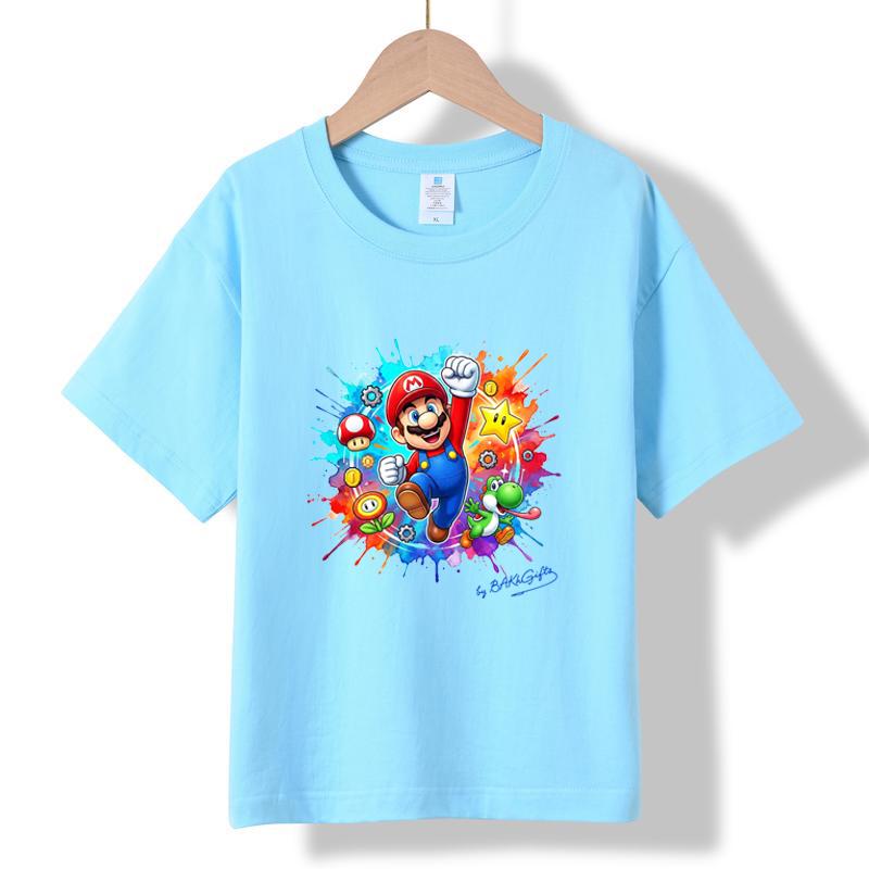 MC-17 MINISO 2026 Summer New Printed Cotton Round Neck T-shirt for Children Aged 1-16, Boys and Girls