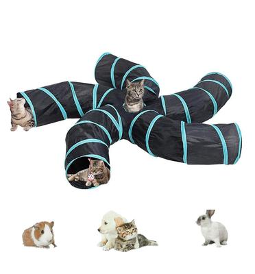 Foldable Cat Tunnel, Cat Toy, Pet Supplies, Long Tunnel, Collapsible and Washable, Great for Exercise, Easy Storage, and Stress Relief (5-Pack