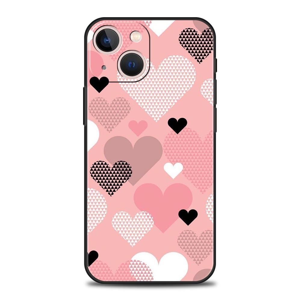 Gold Rosa Rose Glitter Herzen Für iPhone 11 12 13 15 14 Pro Max Telefon Fall X XR XS 7 8 plus SE 2020 Luxus Soft Cover Funda