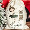 Personalised Ballerina Christmas Sack Gift Bag Santa Sack Christmas Eve Decoration Item Kids Ballet Drawstring Bag New Year Gift