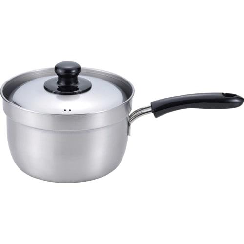 Wahei Freiz Tsubame-Sanjo Overflow Resistant Saucepan, 18cm, with Lid, Stainless Steel, Induction and Gas Compatible, Enzo (EM-007)