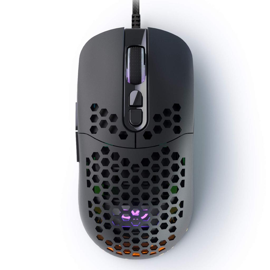 CYD C306 PRO Honeycomb Gaming 12800 Ergonomic USB Gaming 7 Programmable LED Breathing Compatible with Windows Mac Ultra-Lightweight Mouse, 70g, Wired,
