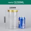 100-Opening Transparent PET Plastic Jar with Aluminum Lid for Kitchen Spices, Nuts, and Snacks