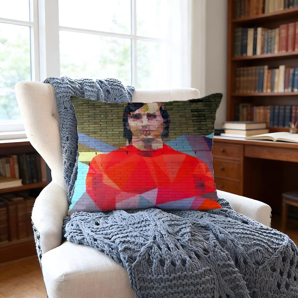 Dutchstreet Art Cushion Cover Anti-Dust Mite Short Plush Pillowcase - Invisible Zipper Silky Soft Sofa Cushion Cover
