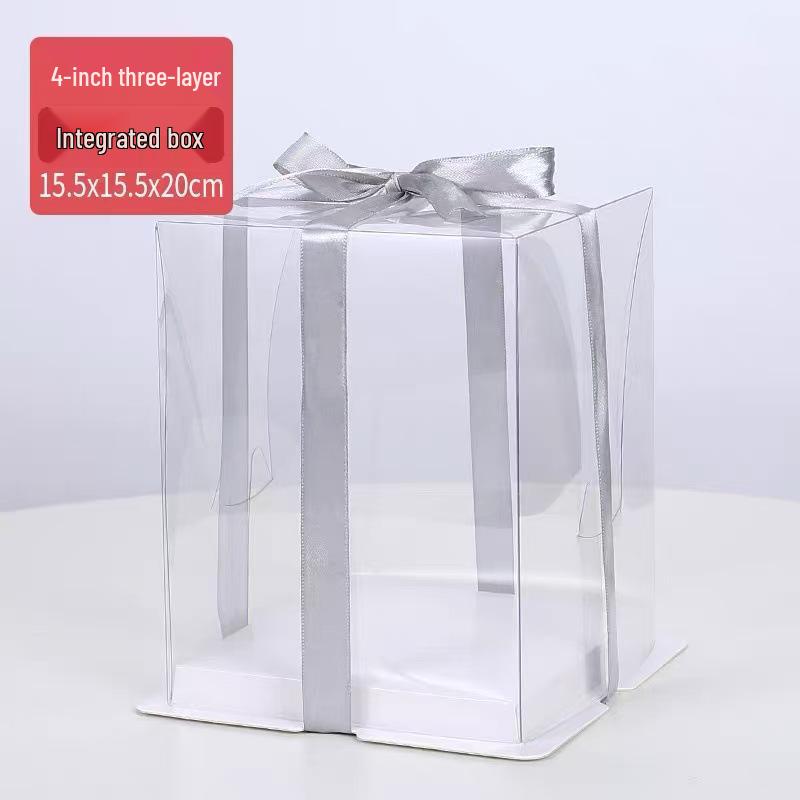 Klare doppellagige Geburtstagskuchenbox - Mehrere Größen: 4, 6, 8, 10, 12 Zoll