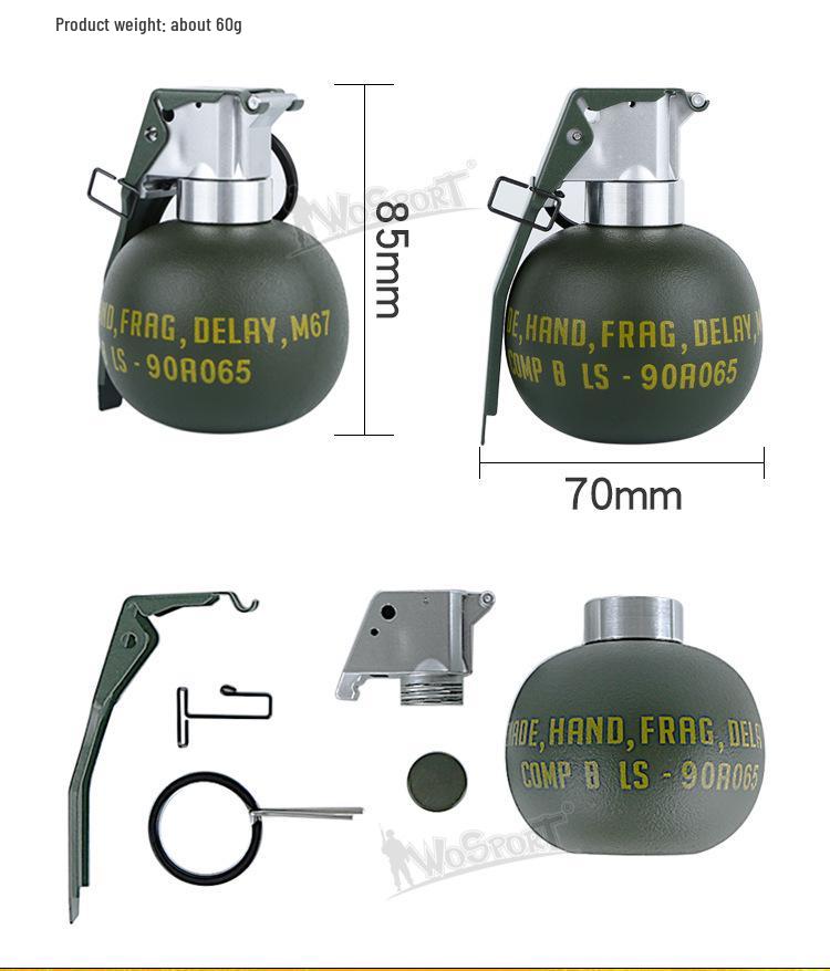 M67 Grenade Model - Military Fan CS Tactical Decoration & Film Photography Prop