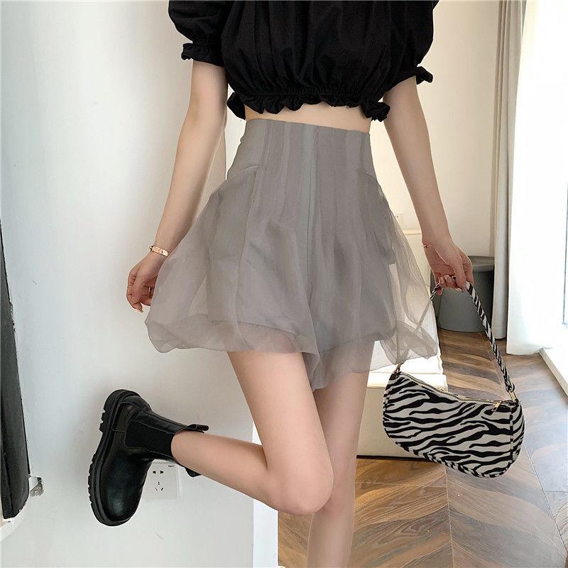 High-End Sexy A-Line Mini Skirt Women's Ins Student Puff Pleated Quick-Dry Shorts Summer