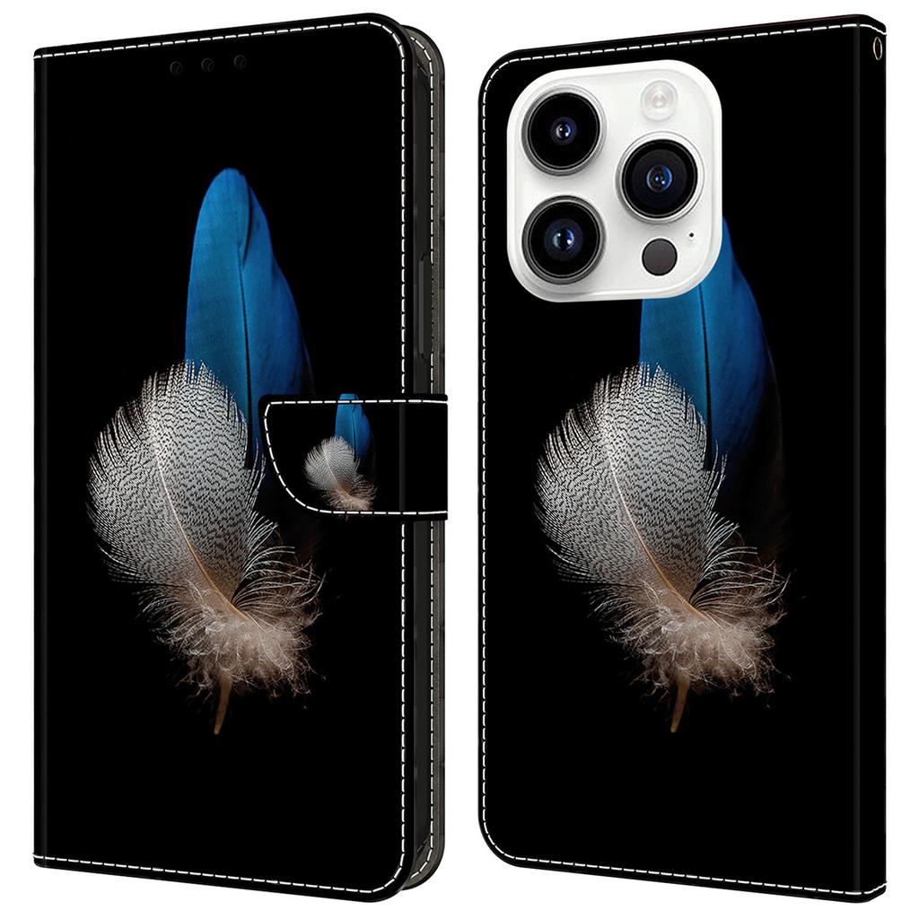 For iPhone 16 Pro Max Case 3D Pattern PU Leather Wallet Phone Cover with Stand